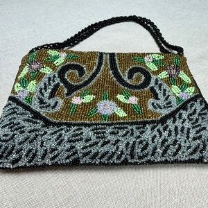 Vintage CHRISTIANA Purse Glass Beads Art Deco Evening